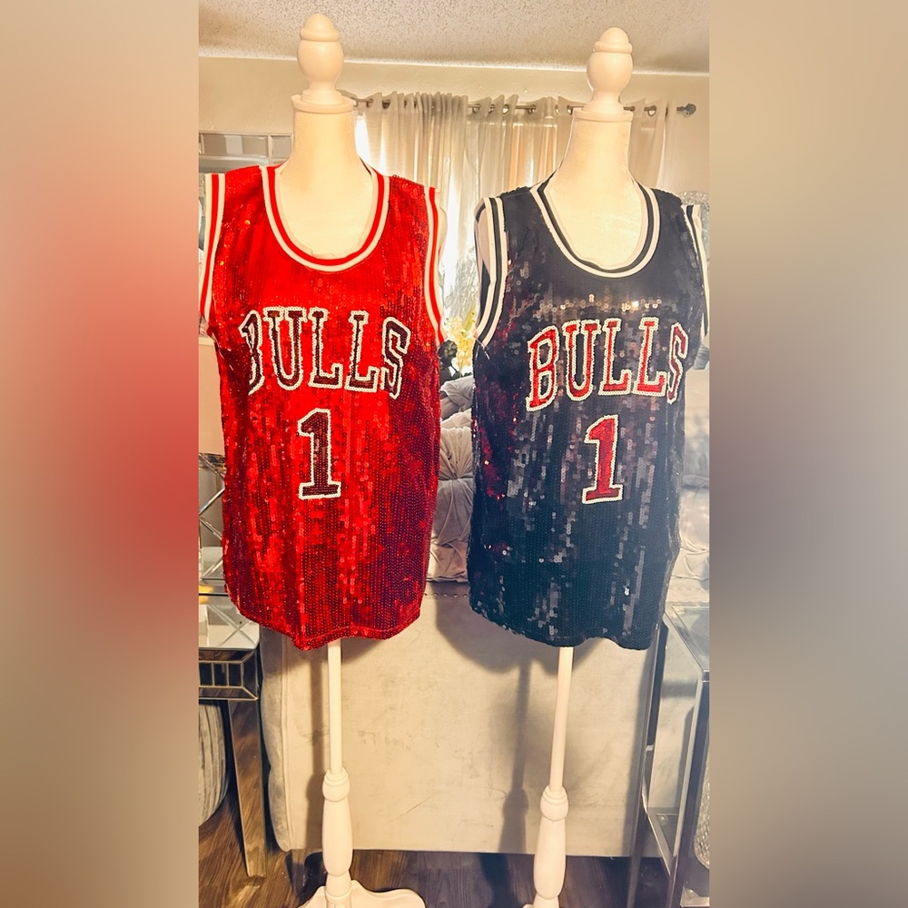 Sale‼️Chicago Bulls Sequin Black jersey - Picture 13 of 15